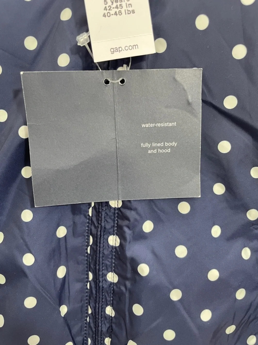 SALE! NWT GAP Navy Polka Dot Hooded Kids Jacket Size 5T